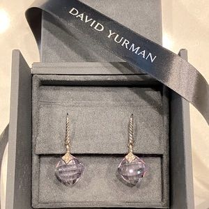 David Yurman New & Unworn “Capri” Earrings in Cushion-Cut Amethyst